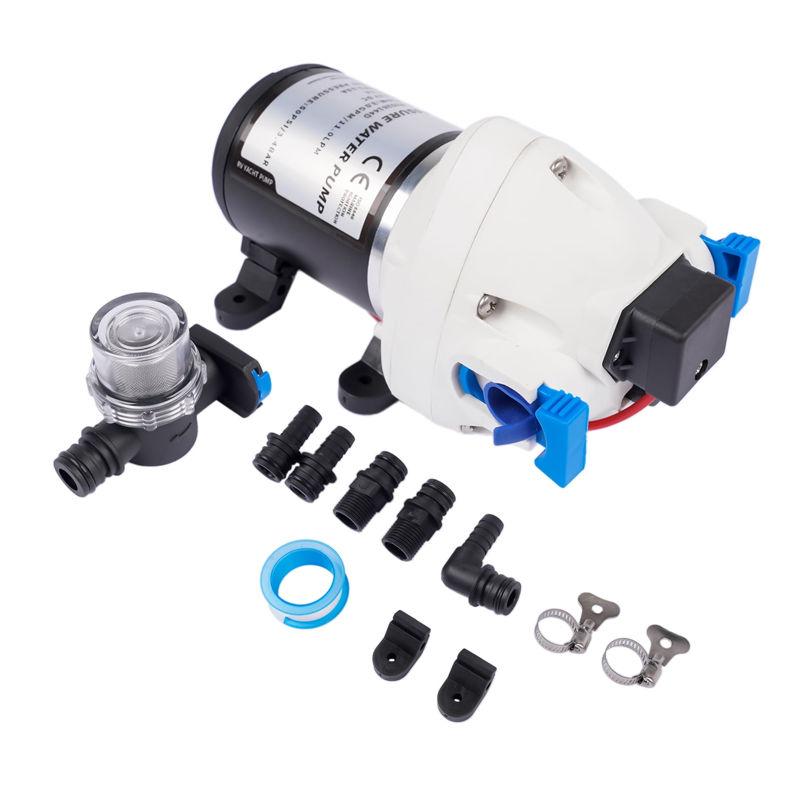 GELUOXI R3526144D RV Water Pump 3 GPM 12V DC 50 PSI Triplex Diaphragm Pump with Pressure Switch