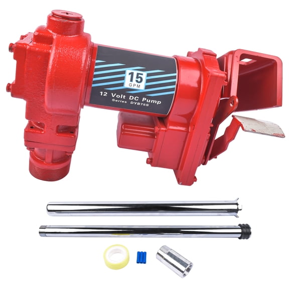 GELUOXI Red 12V 15GPM Fuel Transfer Pump for Gas Gasoline Kerosene Car Truck Tractor Trimmers