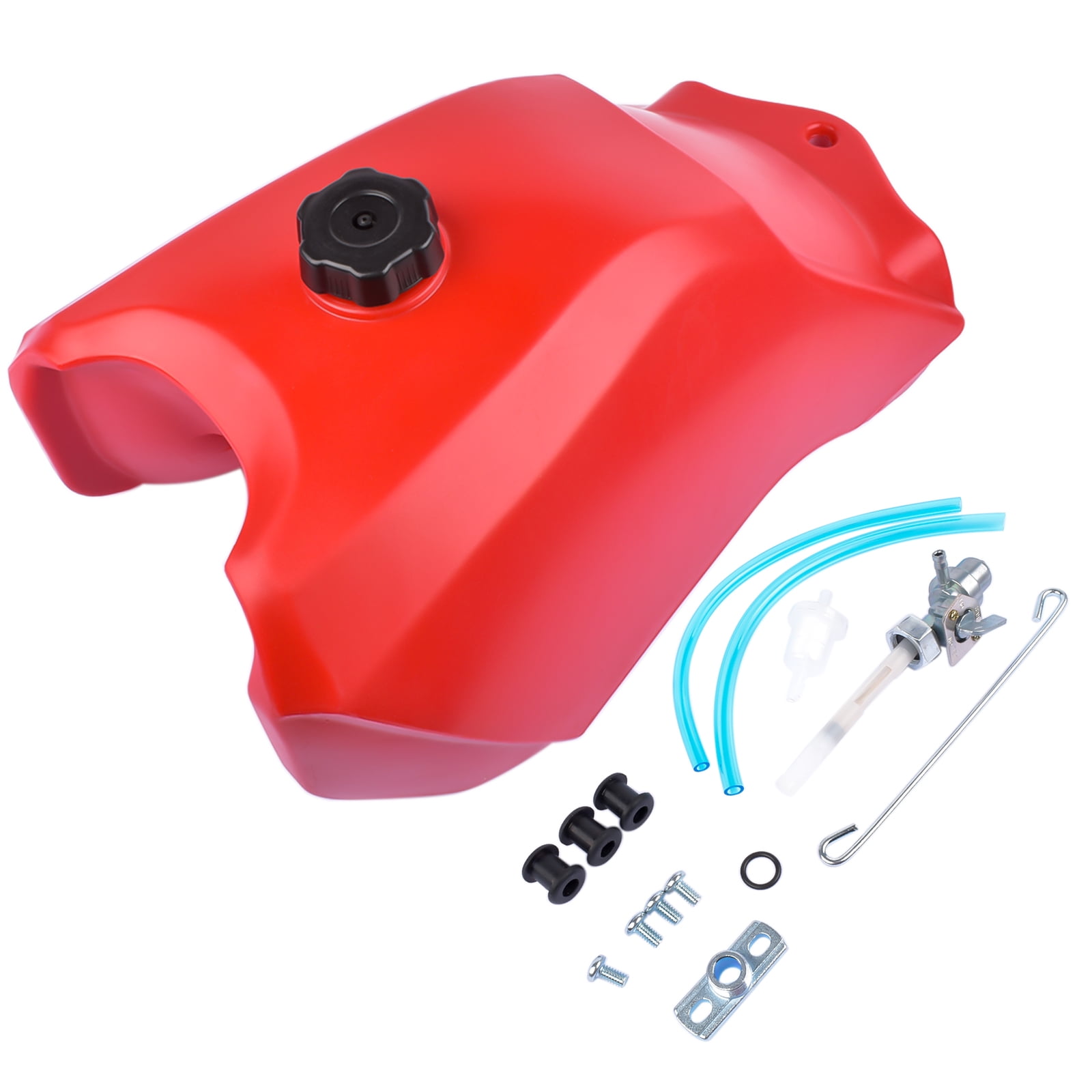 GELUOXI Red Fuel Tank with Cap \u0026 Fuel Petcock for Honda Four Trax 300 TRX300 2x4 1988-1992 FT49300R
