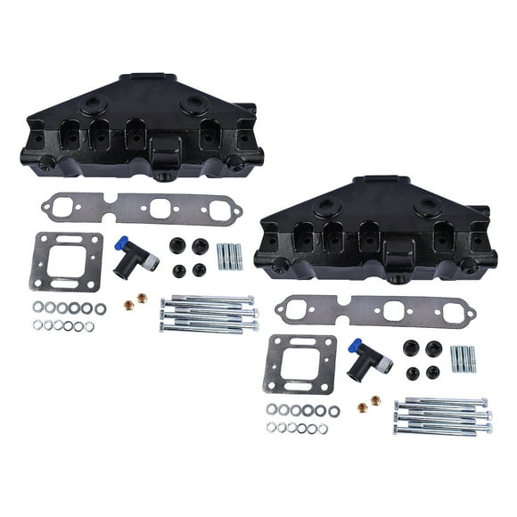 GELUOXI Set of 2 Exhaust Manifold for Mercruiser 4.3L V6, GM V6, 175 185 205 #99745 99746 99746A17