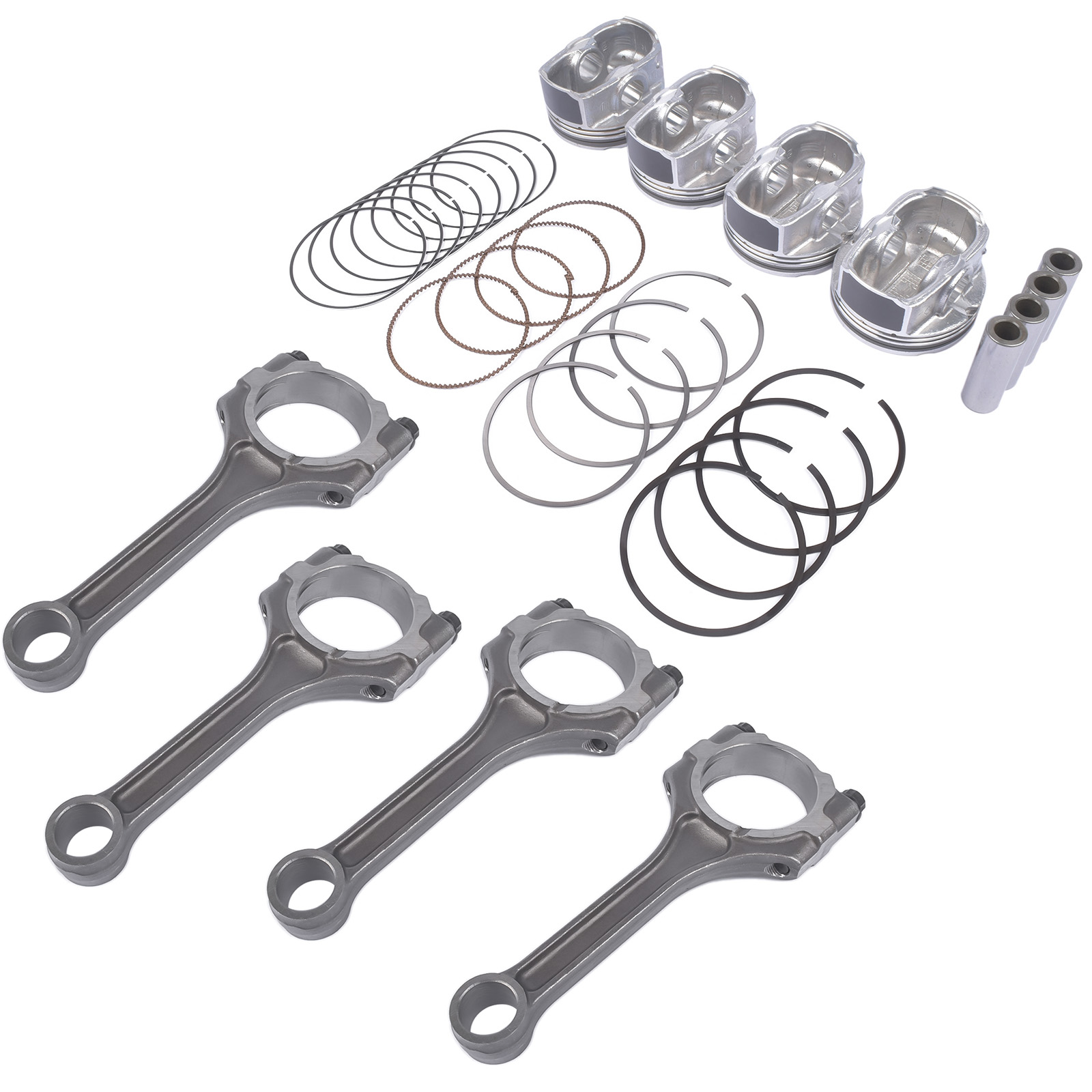 GELUOXI Set of 4 Engine Piston Ring and Connecting Rod for Hyundai Accent Hatchback Sedan 2012-2017