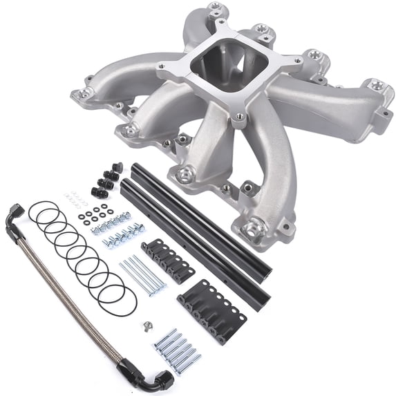 GELUOXI Single Plane EFI Intake Manifold 300-137 for LS1/LS2/LS6 GM Gen III / IV Silver 1Pc