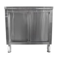 thumbnail image 1 of GELUOXI Stainless Steel Work Table with Cabinet 47.2"x23.6",Commercial Kitchen Workbench with Sliding Doors for Prep Work, Heavy Duty Prep Table for Restaurant,Garage,Warehouse, 1 of 9