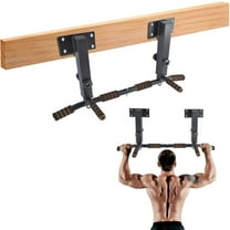 GELUOXI Wall Mounted Pull Up Bar Chin Up bar Multifunctional for Indoor Home Gym Workout, Power Tower Set Training Equipment Fitness Dip Stand Supports to 440 Lbs(black)