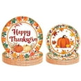 thumbnail image 1 of GELXGRIT 48 Pcs Fall Paper Plate AFN1Thanksgiving Disposable Pumpkin Maple Leaves Patterns Dinner Dessert Tableware Supplies for Thanksgiving Harvest Autumn Kitchen Party Decor, 1 of 3