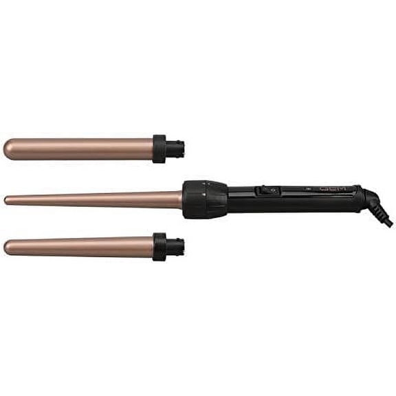 GEM 3 in 1 CURL Designer Professional Ceramic Curler Styling Iron, GEMwith 3 Ceramic Barrels