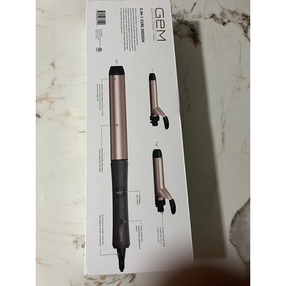 GEM 3 in 1 CURL Designer Professional Ceramic Curler Styling Iron