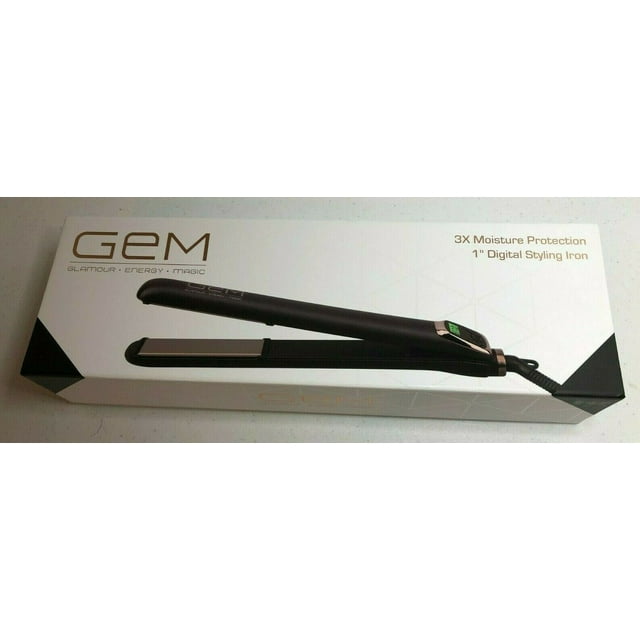 GEM 3X Moisture Protection 1" Digital Styling Iron (Black)