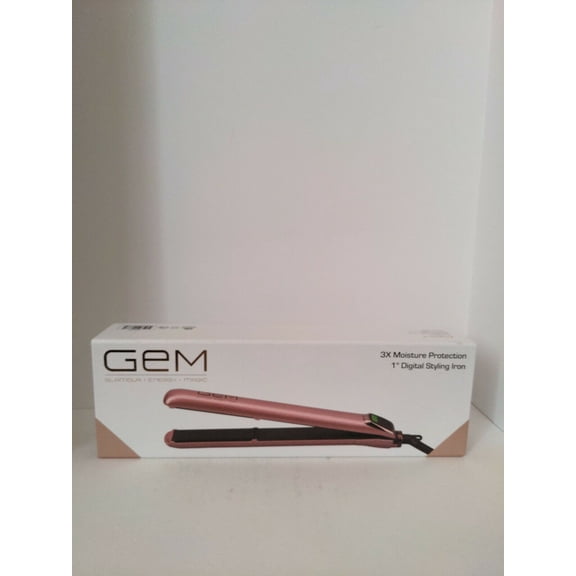 GEM 3X Moisture Protection- 1" Digital Styling Iron (Rose)