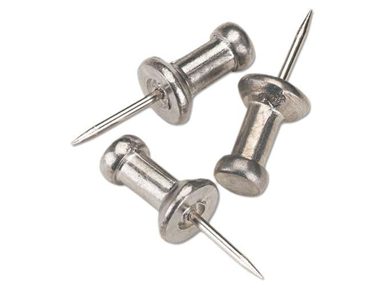 GEM OFFICE PRODUCTS GEM CPAL3 Aluminum Head Push Pins, Aluminum, Silver, 3/8", 100/Box