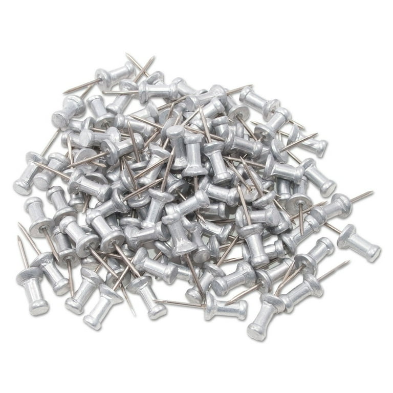 Aluminum Head Push Pins, Aluminum, Silver, 0.5 Aluminum Head Push Pins, Aluminum, Silver, 0.5