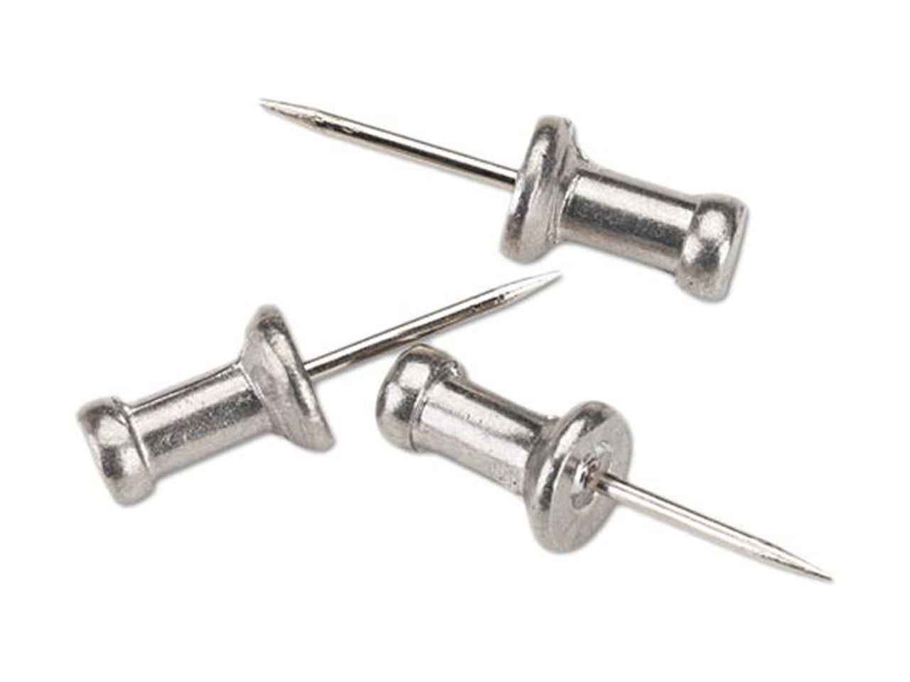 GEM OFFICE PRODUCTS GEM GEMCPAL4 Aluminum Head Push Pins, Aluminum, Silver, 1/2", 100/Box