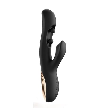 Honey Play Box GEM Pressure Twin Balls Rabbit Vibrator with App-Controlled, Black