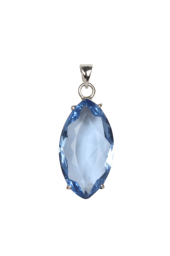 13.00 Gram Blue Topaz Gemstone Pendant Marquise Shape Solid 925 Silver Pendant For Birthstone for Women