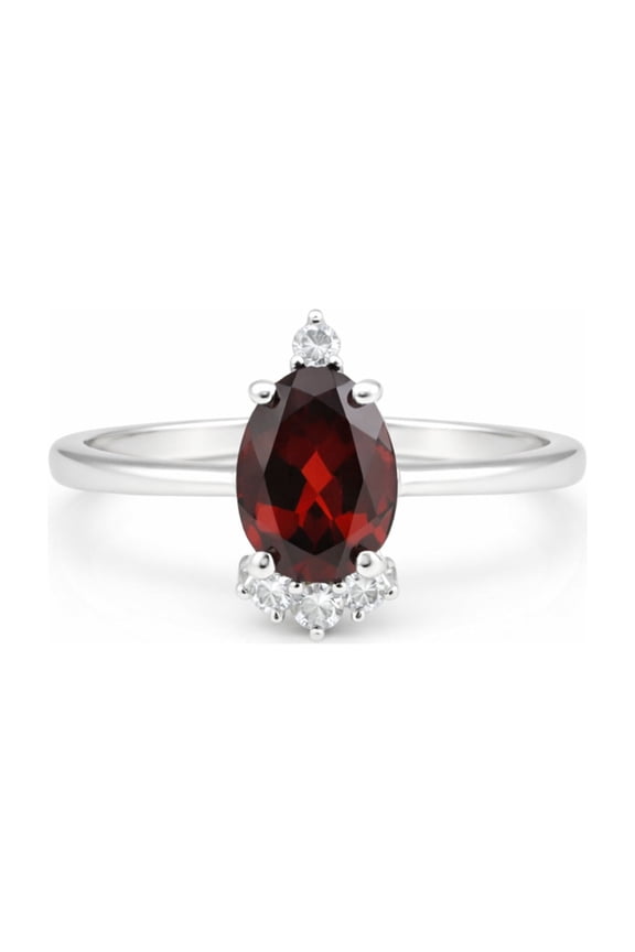2.64 Ct. Ruby Pear Solitaire Ring 925 Sterling Silver Anniversary Fine Jewelry Size 5 US