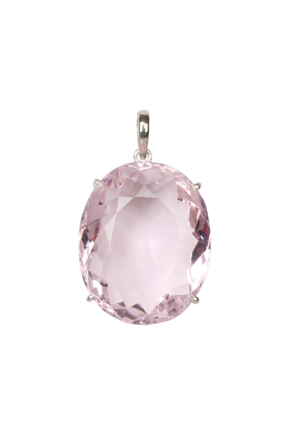 26.99 Gram Oval Cut Stunning Light Pink Topaz Gemstone Pendant, Handmade Fine Solid 925 Silver