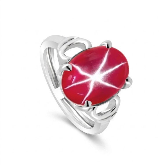 GEMHUB 4.65 Ct. Ruby Oval Cut Ring 925 Sterling Silver Women Fine Jewelry for Women Size 9 US