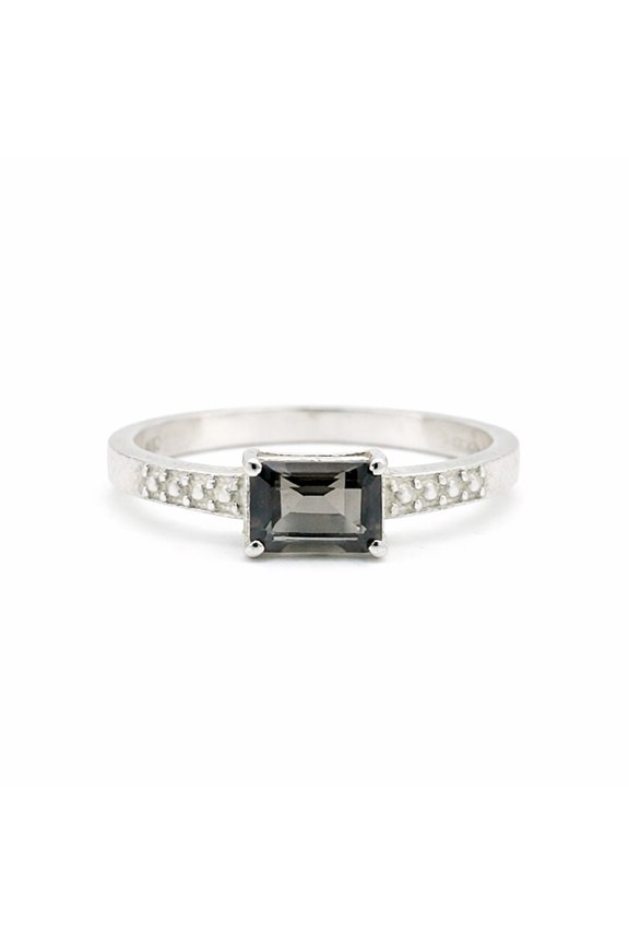 925 Sterling Silver Topaz Emerald Cut Ring, 1.95 Ct. Brown Mother's Day Piece Size 5 US