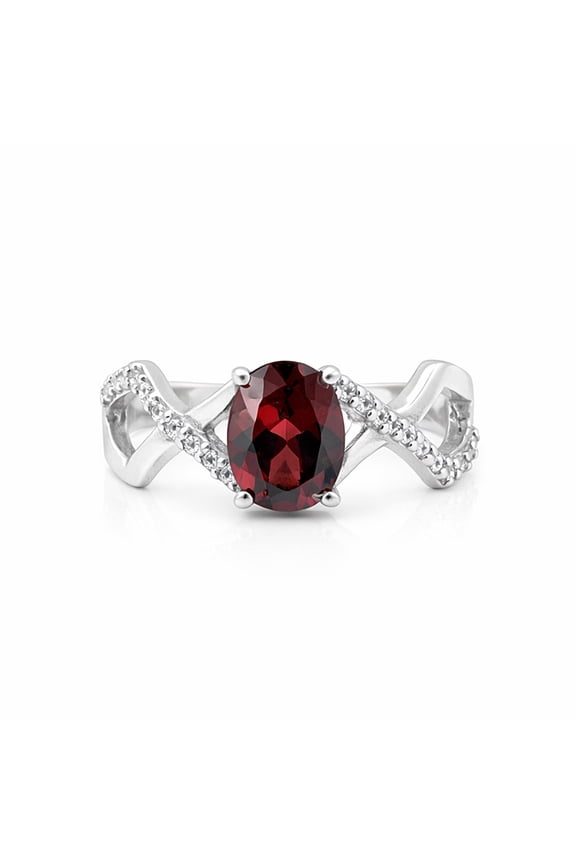Red Garnet Ring Oval Cut 925 Sterling Silver 4.65 Ct. Solitaire Jewelry Size 9 US