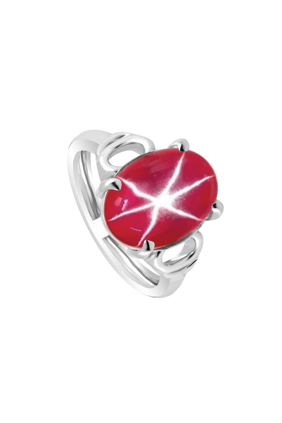 Red Ruby Oval Ring 6.65 Ct. 925 Sterling Silver Stackable Eternity Band Gift Size 5 US
