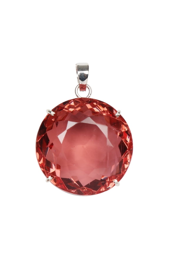 Round Color Changing Alexandrite Gemstone Pendant 15.90 Gram 925 Sterling Silver Pendant