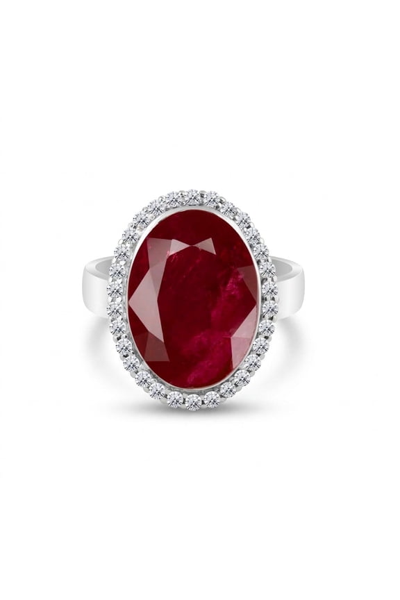 Ruby Gemstone Ring 7.00 Ct. Oval Cut 925 Sterling Silver Birthday Gift Her Size 5 US