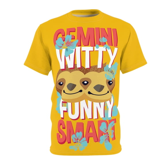 GEMINI Witty Funny Smart Zodiac Unisex AOP Cut & Sew Tee