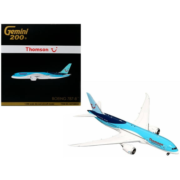Boeing 787-8 Commercial Aircraft "Thomson - TUI Airways" Blue and White "Gemini 200" Series 1 200 Diecast Model Airplane by GeminiJets