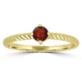 thumbnail image 1 of GEMISTRY Scarlett 14k Gold Round Solitaire Garnet Gemstone Stackable Ring, 1 of 3