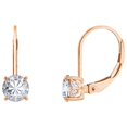 thumbnail image 1 of GEMOUR Rose Gold Plated Sterling Silver 1 ct Round Cut Cubic Zirconia Leverback Earrings, 1 of 3