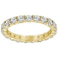 thumbnail image 1 of GEMOUR Yellow Gold Plated Sterling Silver 2.5 ct Round Cut Cubic Zirconia Eternity Ring, Size 8, 1 of 4