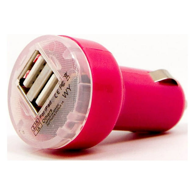 GEMS Dual USB Car Charger, Pink
