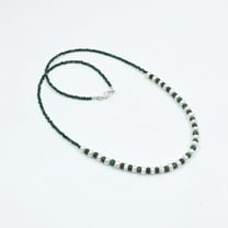 THE GEMS GRID Malachite Faceted Beads and Pearl Necklace, Elegant Malachite Jewelry for Women, Wedding Gift Necklace, Beaded Necklace for Special Occasion