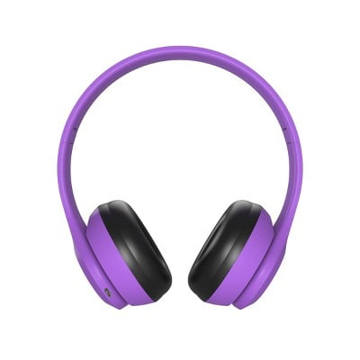 GEMS Over Ear Wireless Headphones Purple Built-In Mic Micro USB
