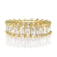 thumbnail image 1 of GEMSME 14K Gold Plated Ring Cubic Zirconia Emerald Cut Eternity Ring Band for Women Men（9.5）, 1 of 6