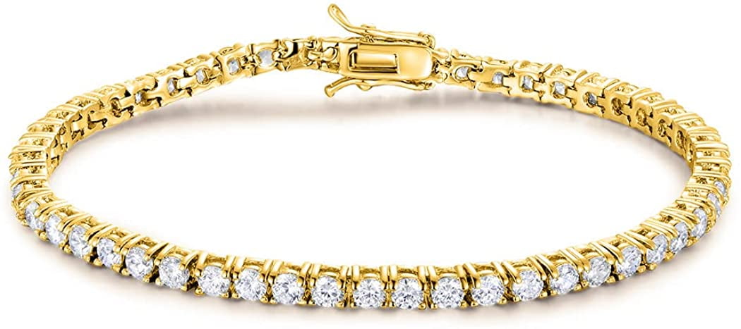 GEMSME 18K Gold Plated Classic Tennis Bracelet with Kuwait Ubuy
