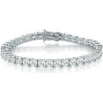 thumbnail image 1 of GEMSME 18K White Gold Plated 5MM Cubic Zirconia Classic Graduation Tennis Bracelet for Women Men Girls 8.0 inch, 1 of 5