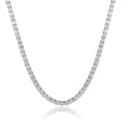 thumbnail image 1 of GEMSME Tennis Necklace for Women 18K White Gold Plated 4mm Round Cut Cubic Zirconia Faux Diamond Tennis Chain for Men 16 inches, 1 of 10