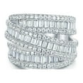 thumbnail image 1 of GEMSME Eternity Ring Wedding Bands,18K Gold Plated 3 Rows Emerald Cut Lab Diamond Band Rings for Women Men（9.5）, 1 of 6