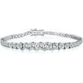 thumbnail image 1 of GEMSME Graduated Tennis Bracelet for Women 18K White Gold Plated 3-6mm Round Cubic Zirconia Bracelet Hypoallergenic Chain Bracelet 6 Inch, 1 of 5