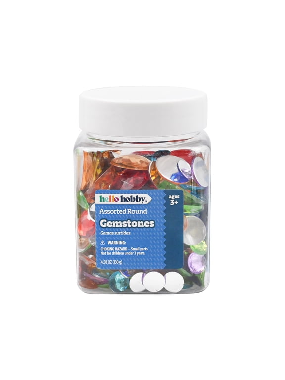 Assorted Multicolor Round Gemstones for Crafting and Decor, 4.58 oz Pack