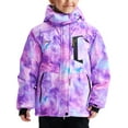 thumbnail image 1 of GEMYSE Girls' Waterproof Ski Jacket Windproof Winter Coat with Fleece Lining and Hood(Watercolor Purple,8), 1 of 5