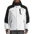 thumbnail image 1 of GEMYSE Men's Mountain Waterproof Ski Snow Jacket Winter Windproof Rain Coat(White and Grey,M), 1 of 5