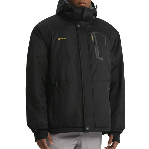 GEMYSE Men's Mountain Waterproof Ski Snow Jacket Winter Windproof Rain Jacket(Black, S)