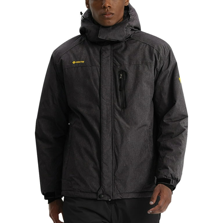 GEMYSE Mens Mountain Ski Snow Jacket Waterproof Windbreaker for Winter Rain Graphite Grey L Walmart