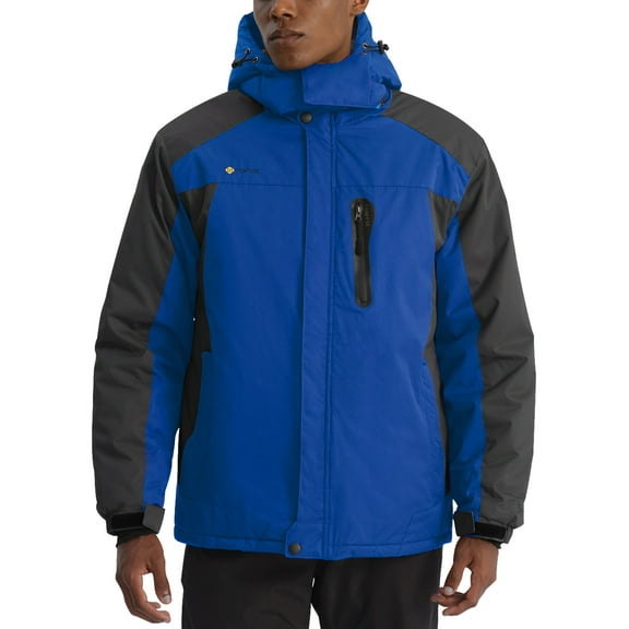 GEMYSE Men's Winter Mountain Waterproof Ski Snow Jacket Windproof Rain Coat(Sky Blue Grey, M)
