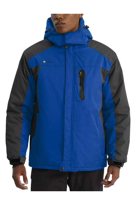 Men's Winter Mountain Waterproof Ski Snow Jacket Windproof Rain Coat(Sky Blue Grey, M)