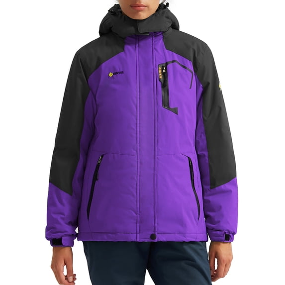GEMYSE Women's Mountain Waterproof Ski Snow Jacket Winter Windproof Rain Jacket(Purple, M)