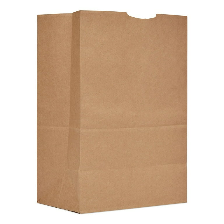 Paper Grocery Bags - 12 x 7 x 14, 1/7 Barrel, Flat Handle, Kraft