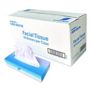 GEN Facial Tissue, 2-Ply, White, Flat Box, 100 Sheets/Box, 30 Boxes/Carton